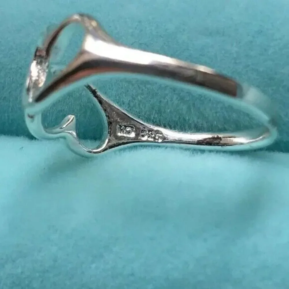 Sterling Silver Toe Ring Double Heart Pinky Child Size 3.75 Small Thailand 925